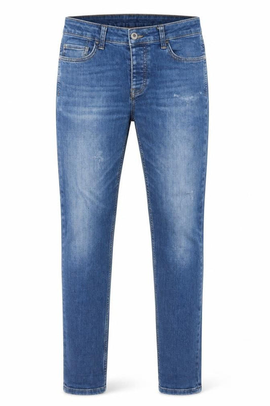 Topman Mens Blue Cotton Skinny Jeans Size 30 in L33 in Regular Button - Long Leg