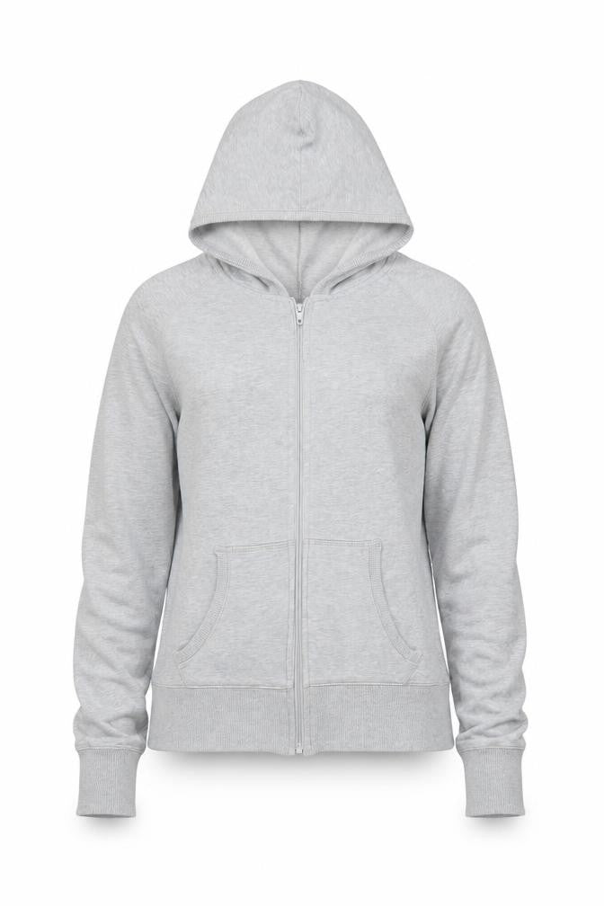 H&M Womens Grey Cotton Full Zip Hoodie Size 12 Zip