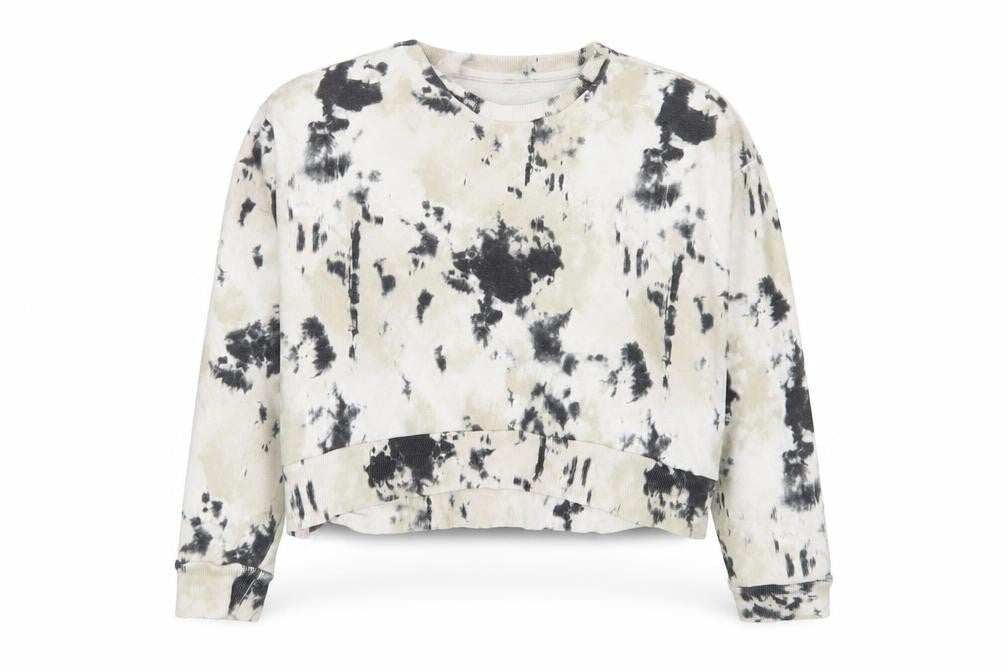 Zara Womens Beige Geometric Cotton Pullover Sweatshirt Size M Pullover