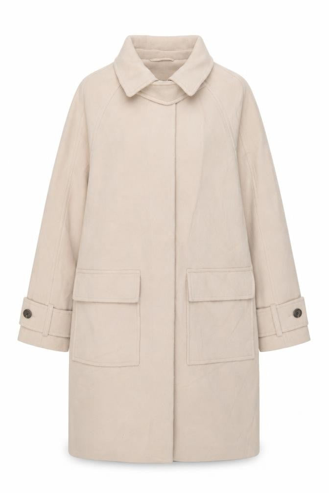 Marks & Spencer Womens Beige Overcoat Coat Size S Button - Pockets
