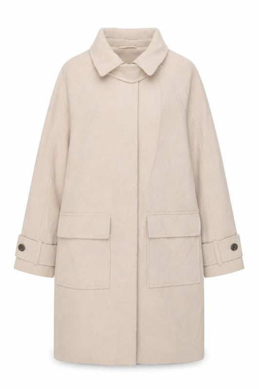 Marks & Spencer Womens Beige Overcoat Coat Size S Button - Pockets