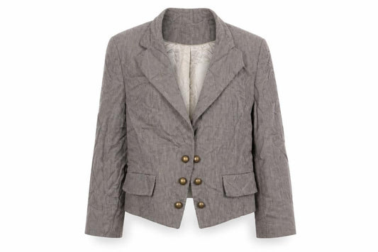 Front view of Principles women’s brown jacket blazer, size UK 12, hook & eye