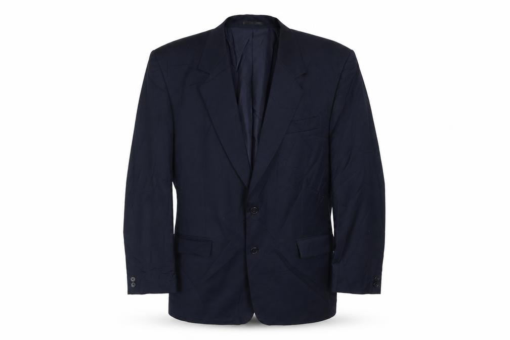 Classic Mens Blue Polyester Jacket Suit Jacket Size 42 Regular
