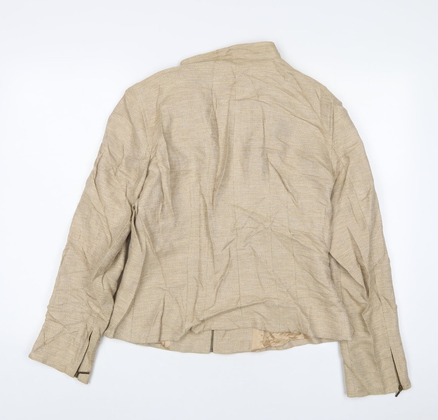 Zara Womens Beige Jacket Size 16 Zip