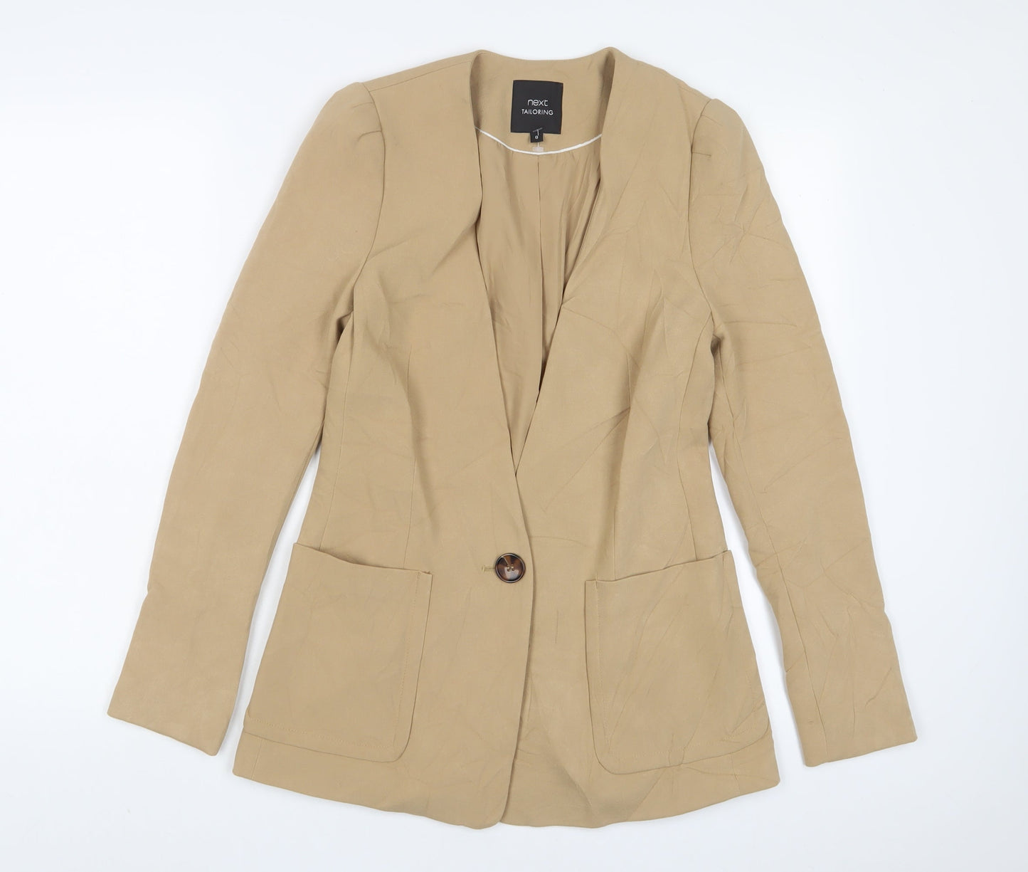 NEXT Womens Beige Jacket Blazer Size 8 Button