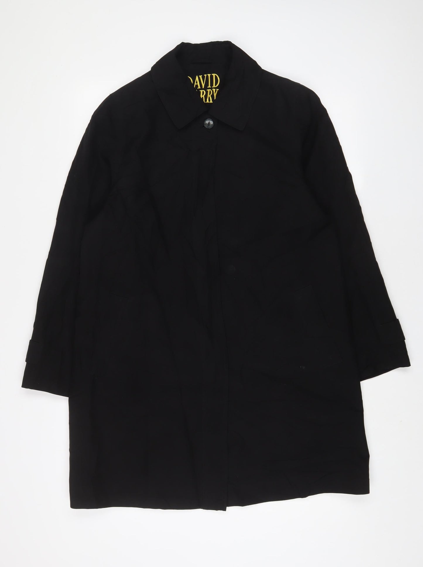 David Barry Womens Black Jacket Size 12 Button