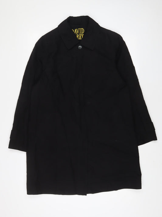 David Barry Womens Black Jacket Size 12 Button