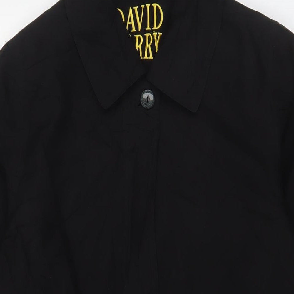 David Barry Womens Black Jacket Size 12 Button