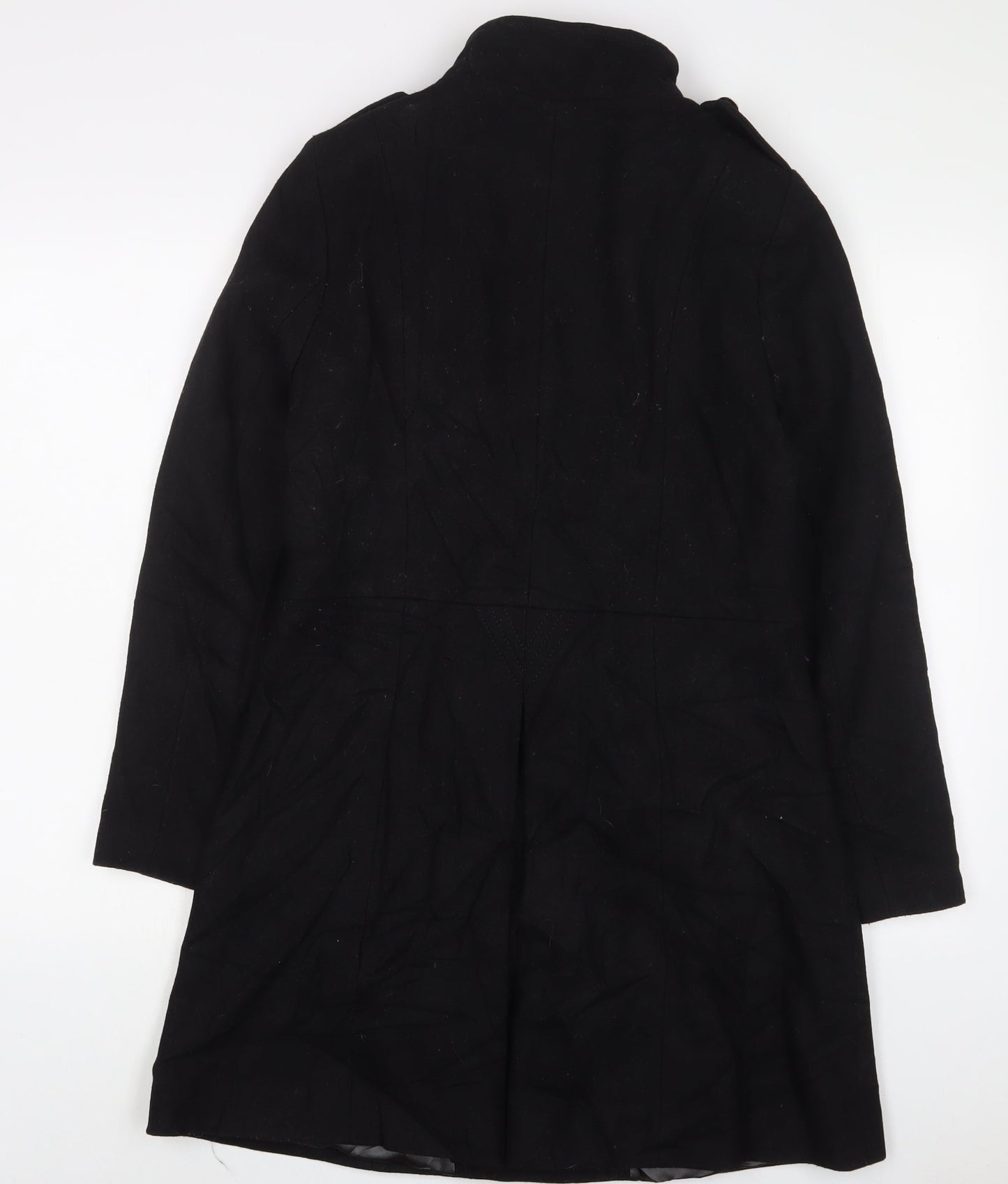 South Womens Black Overcoat Coat Size 12 Button