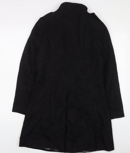 South Womens Black Overcoat Coat Size 12 Button