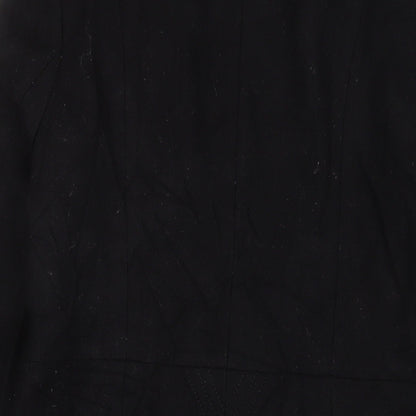 South Womens Black Overcoat Coat Size 12 Button