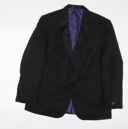 Additional front view of Autograph men’s black polyester jacket suit jacket, size 42, regular