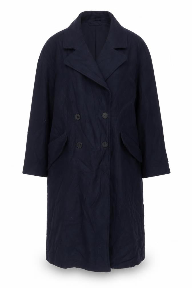 Zara Womens Blue Overcoat Coat Size S Button