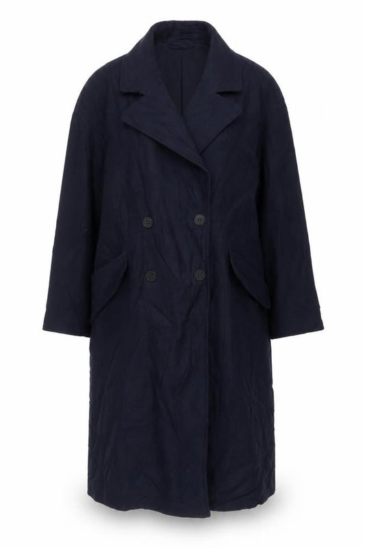 Zara Womens Blue Overcoat Coat Size S Button