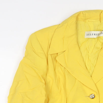 Selfridges Womens Yellow Jacket Blazer Size 16 Button