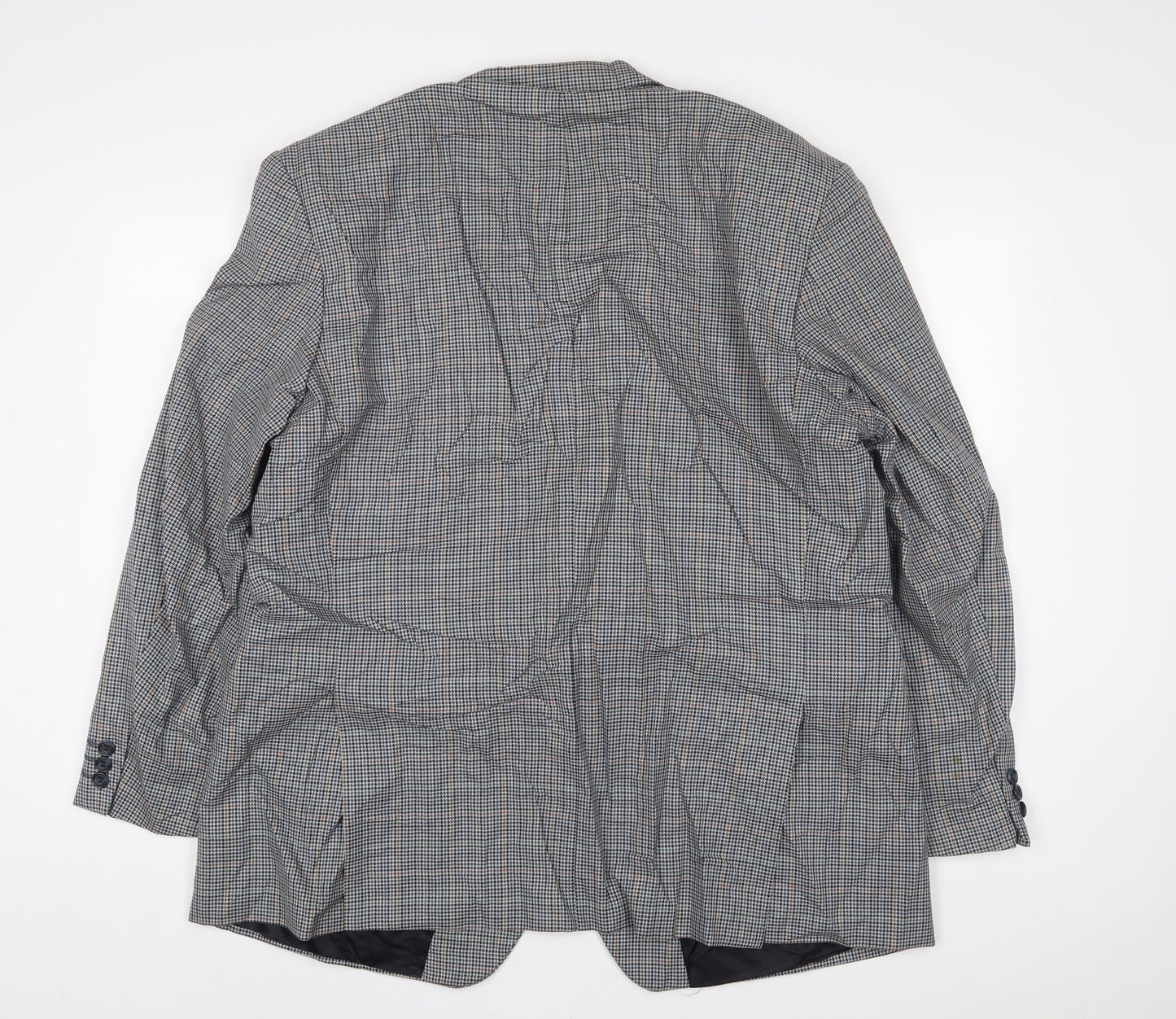 Marks and Spencer Mens Grey Plaid Wool Jacket Suit Jacket Size 46 Regular