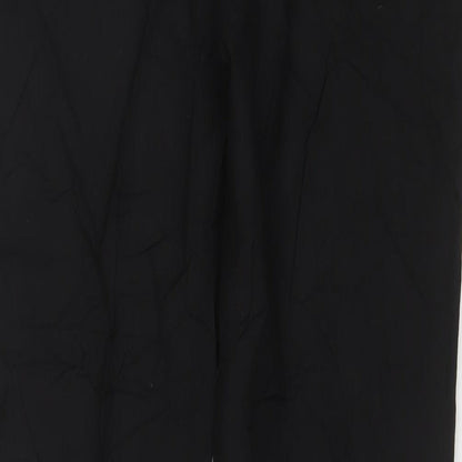 Next Mens Black Polyester Trousers Size 32 in L31 in Regular Hook & Eye