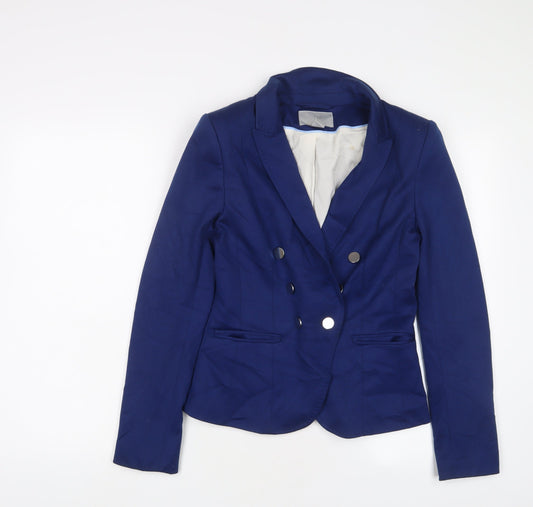 H&M Womens Blue Jacket Blazer Size 10 Button