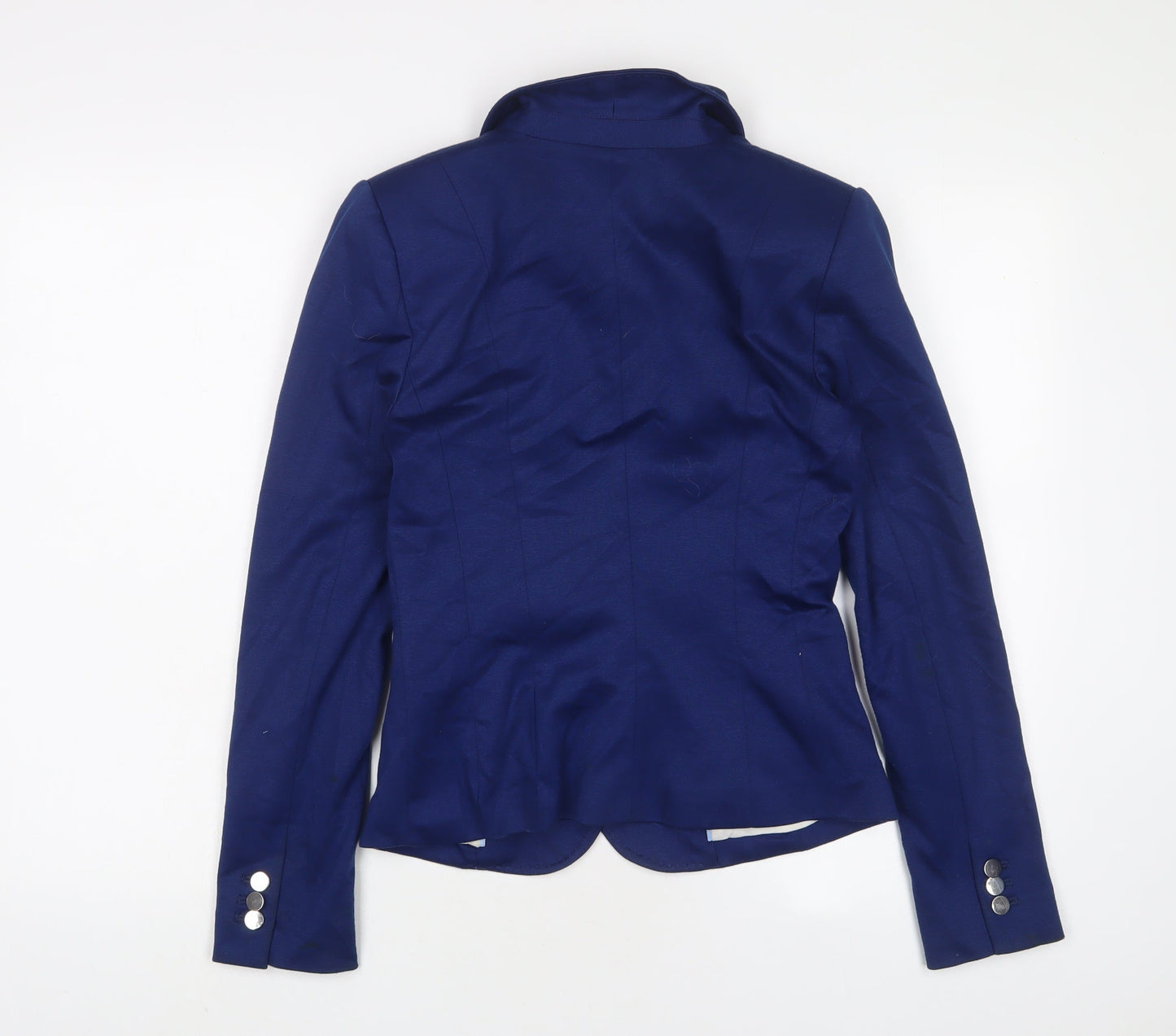 H&M Womens Blue Jacket Blazer Size 10 Button