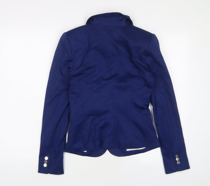 H&M Womens Blue Jacket Blazer Size 10 Button