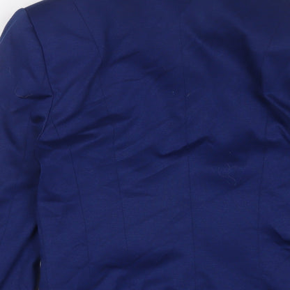 H&M Womens Blue Jacket Blazer Size 10 Button