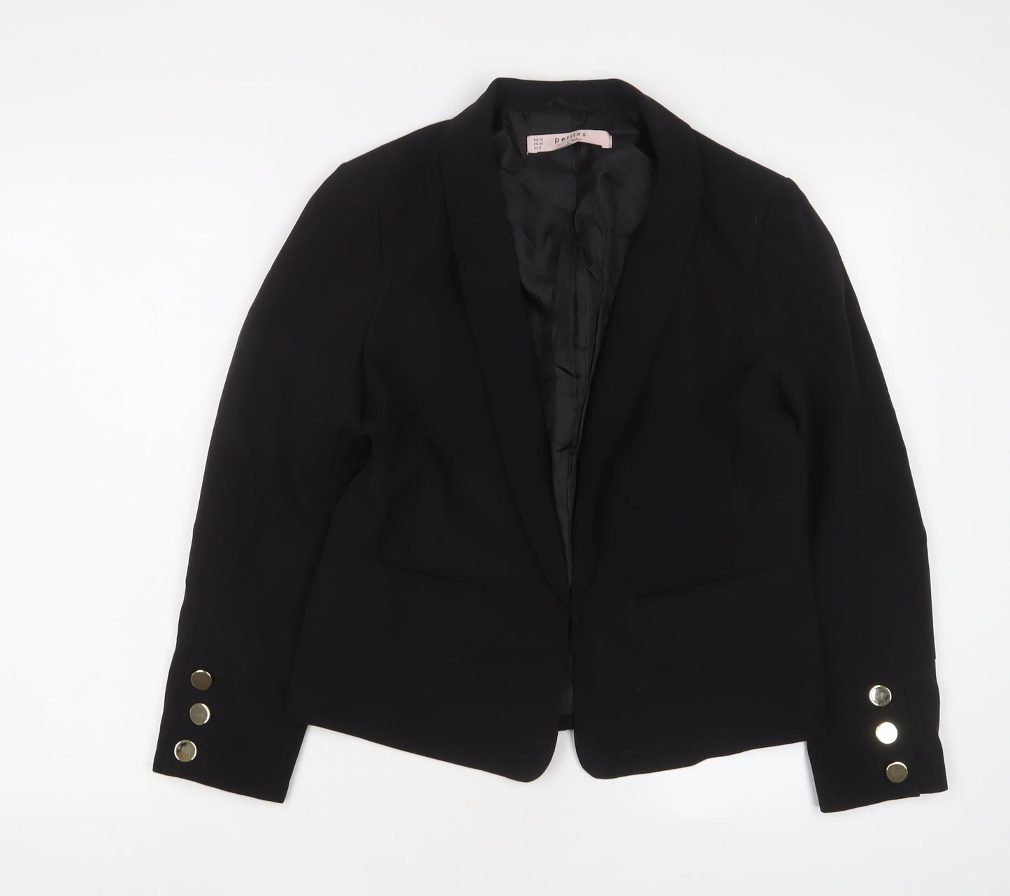 Miss Selfridge Womens Black Jacket Blazer Size 12 Hook & Eye