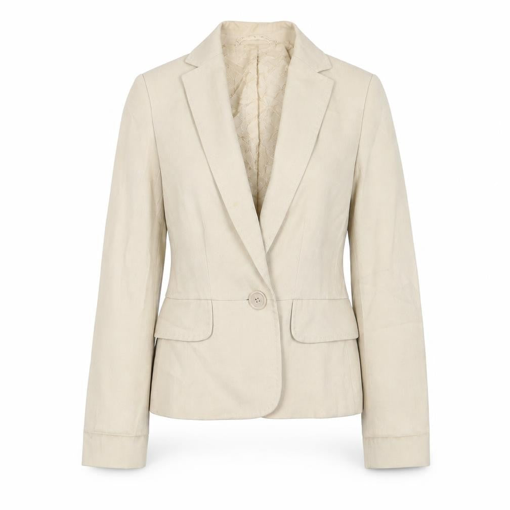 Mango Womens Beige Jacket Blazer Size 10 Button