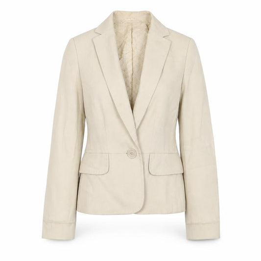 Mango Womens Beige Jacket Blazer Size 10 Button
