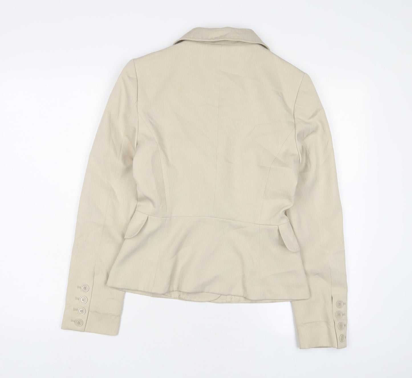 Mango Womens Beige Jacket Blazer Size 10 Button