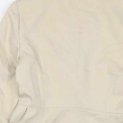 Mango Womens Beige Jacket Blazer Size 10 Button