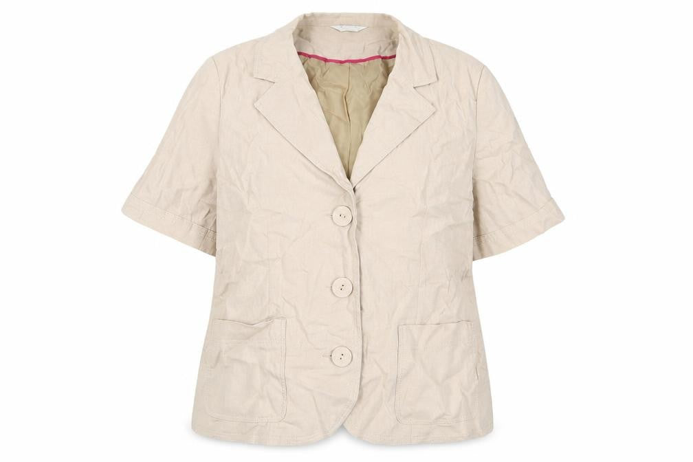 Classic Womens Beige Jacket Blazer Size 18 Button