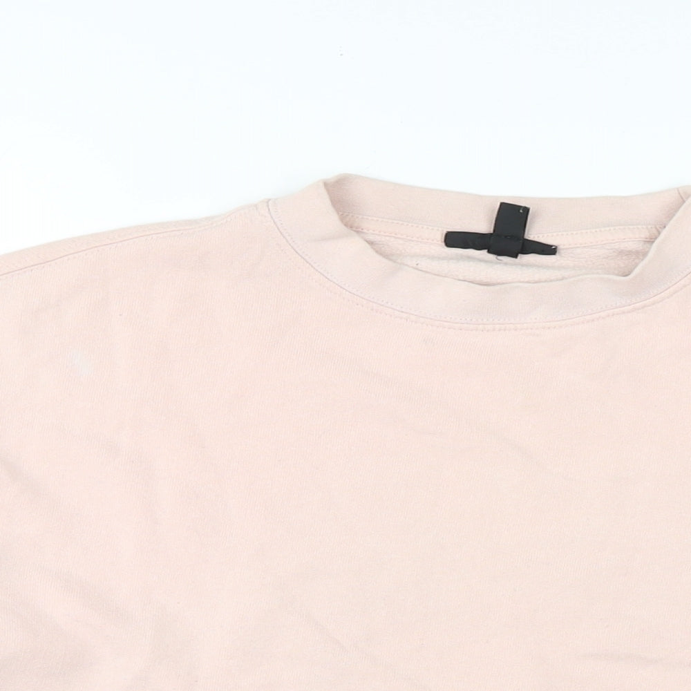 Topshop Womens Pink Cotton Pullover Sweatshirt Size 10