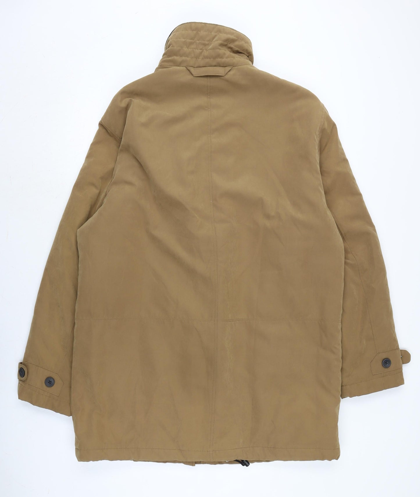 Downstairs Mens Brown Overcoat Coat Size 44 Zip