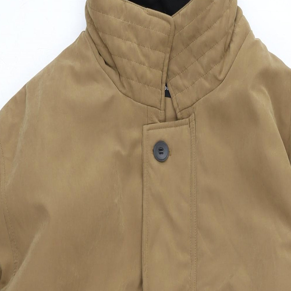 Downstairs Mens Brown Overcoat Coat Size 44 Zip