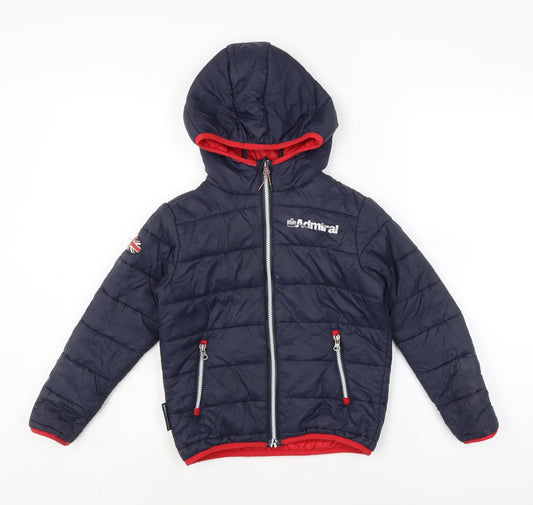 Admiral Boys Blue Puffer Jacket Jacket Size 6 Years Zip