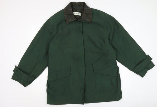 Henry white Mens Green Overcoat Coat Size L Button