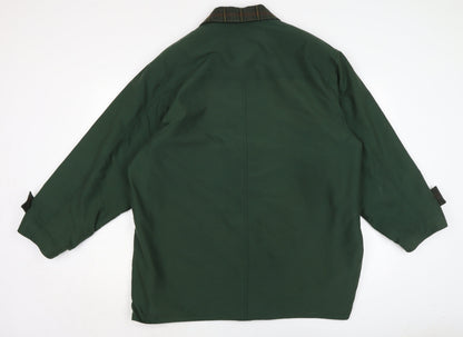 Henry white Mens Green Overcoat Coat Size L Button