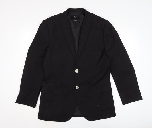 H&M Mens Black Jacket Size 40 Button