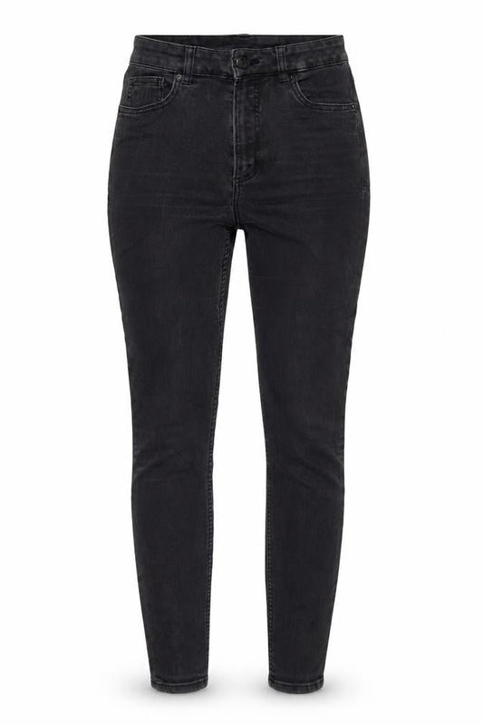 Monki Womens Grey Cotton Blend Tapered Jeans Size 28 in L29 in Slim Zip