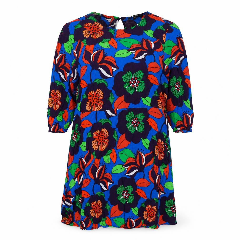 NEXT Womens Multicoloured Floral Viscose A-Line Size 16 Round Neck Button