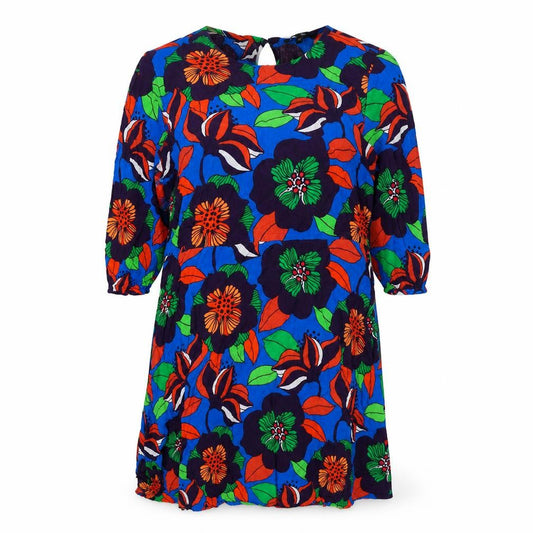 Next Womens Multicoloured Floral Viscose A-Line Size 16 Round Neck Button