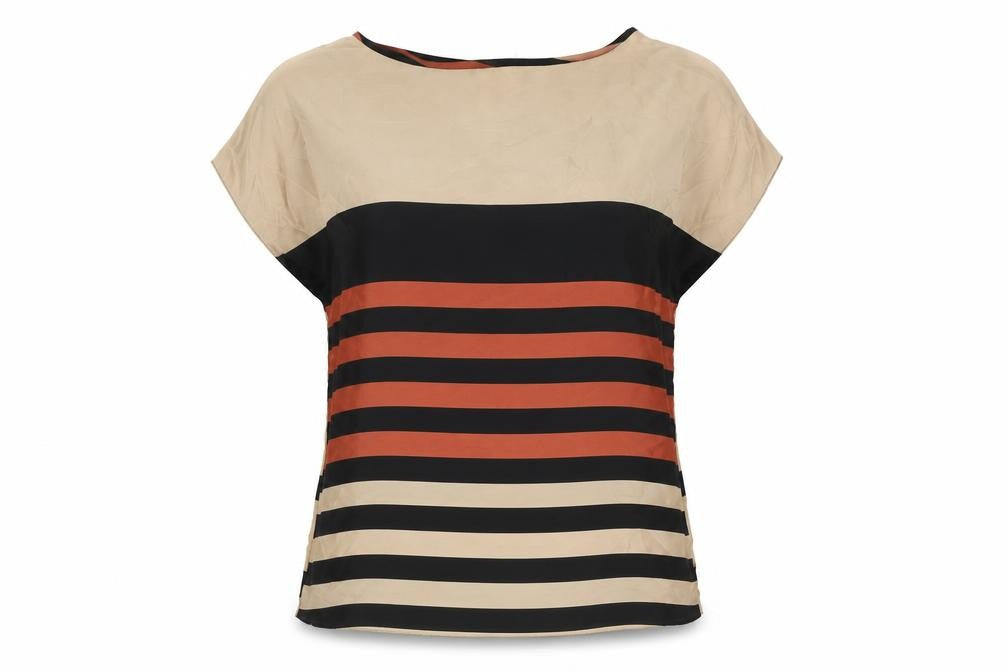 Wallis Womens Multicoloured Striped Polyester Basic T-Shirt Size 16 Boat Neck