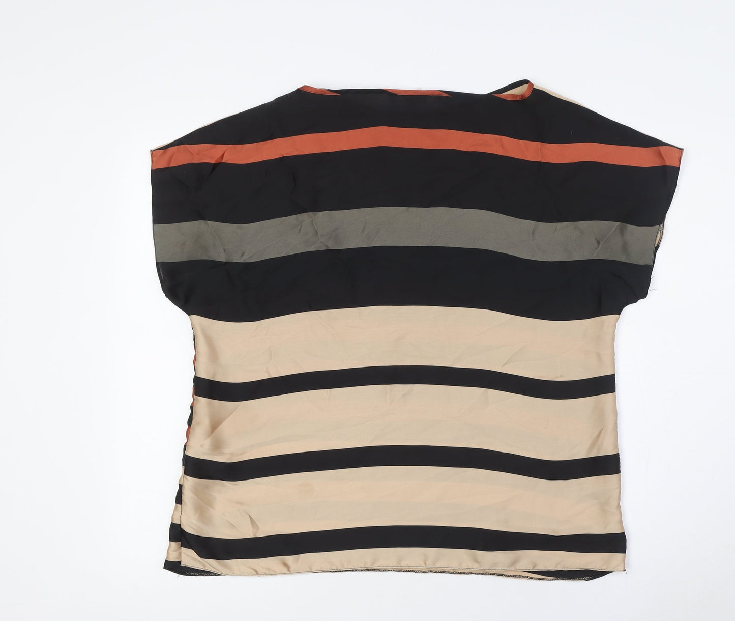 Wallis Womens Multicoloured Striped Polyester Basic T-Shirt Size 16 Boat Neck