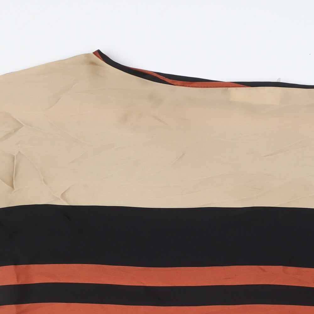 Wallis Womens Multicoloured Striped Polyester Basic T-Shirt Size 16 Boat Neck