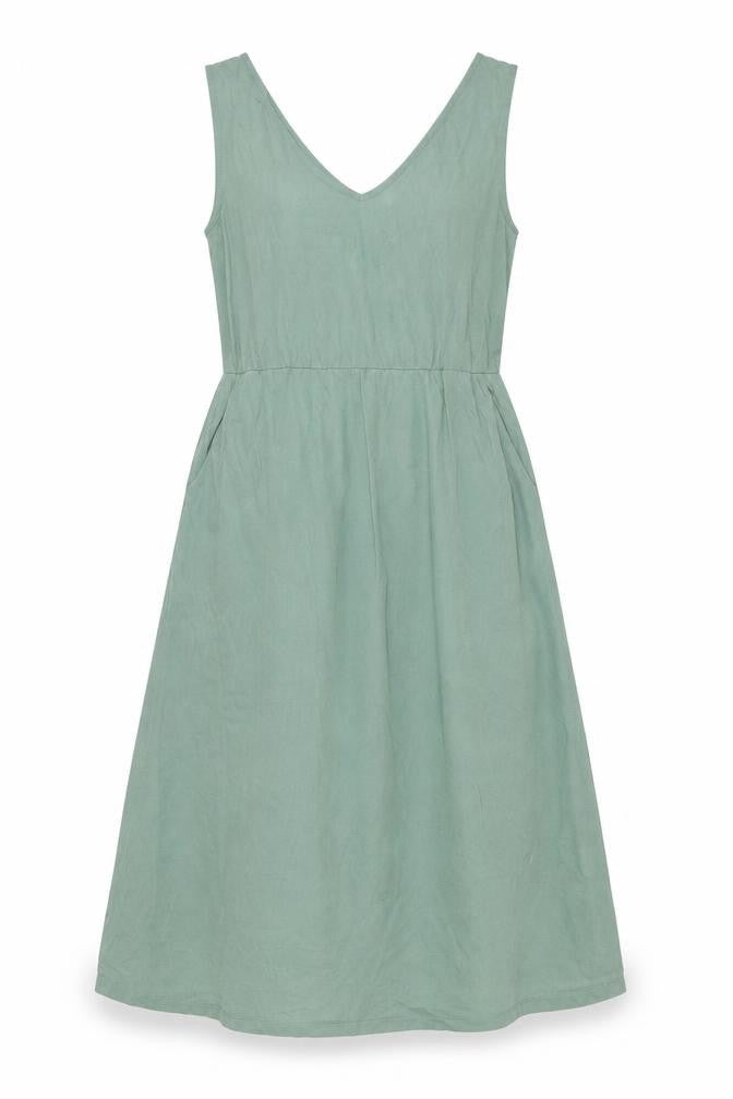 Great Plains Womens Green Modal A-Line Size 8 V-Neck - Pockets