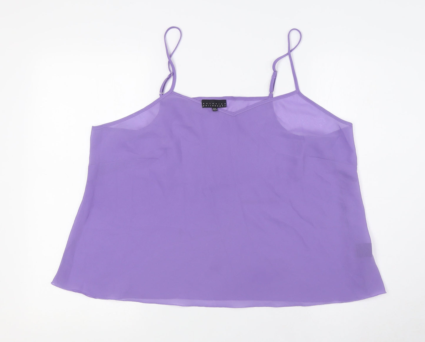 Antonino Philosophy Womens Purple Polyester Camisole Blouse Size 20 V-Neck