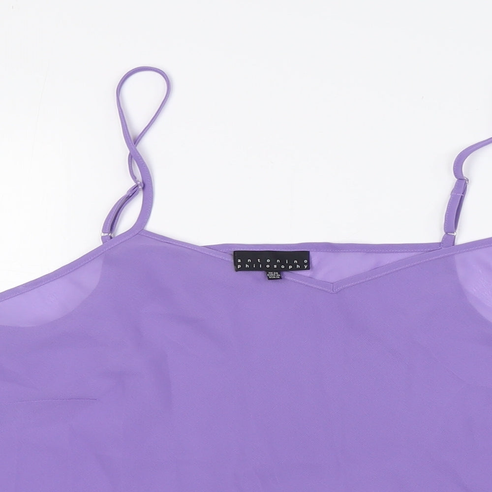 Antonino Philosophy Womens Purple Polyester Camisole Blouse Size 20 V-Neck