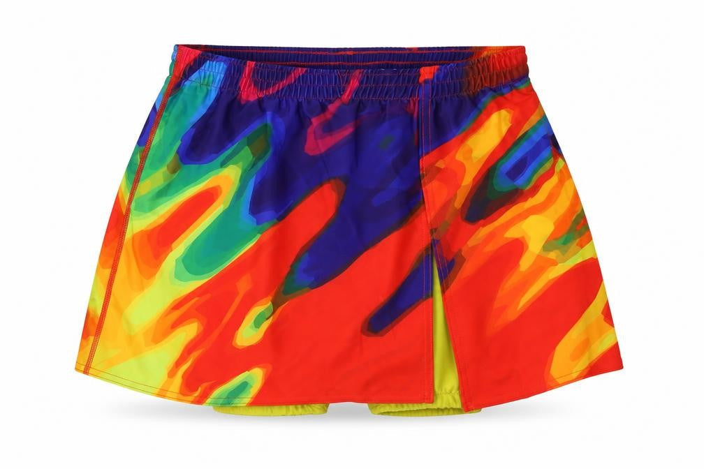 Bella Goes Biking Womens Multicoloured Polyester A-Line Skort Size L Regular - Biking Shorts