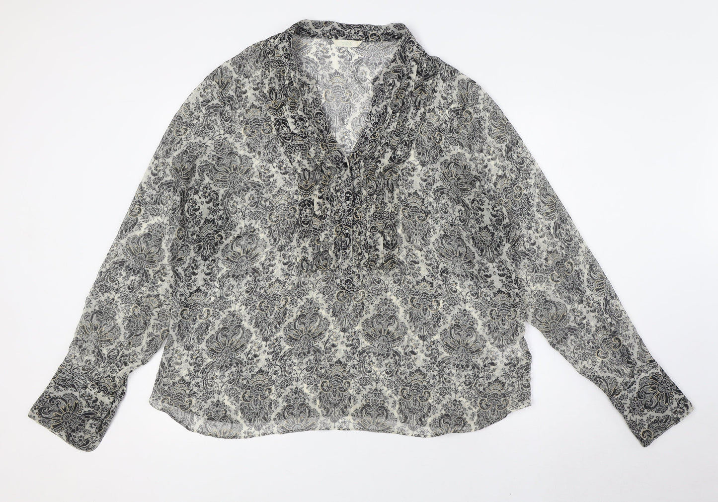 Marks and Spencer Womens Multicoloured Polyester Basic Blouse Size 22 V-Neck - Sheer