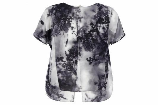 River Island Womens Grey Polyester Basic Blouse Size 10 Round Neck - Sheer
